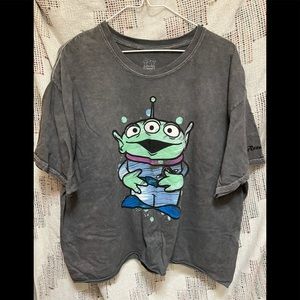 Disney toy story pizza planet alien acid wash short sleeve tee T-shirt